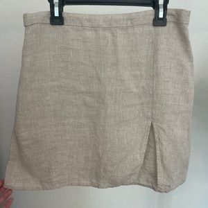 Reformation Beige Linen Mini Skirt, Size 6